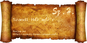 Szandi Hümér névjegykártya
